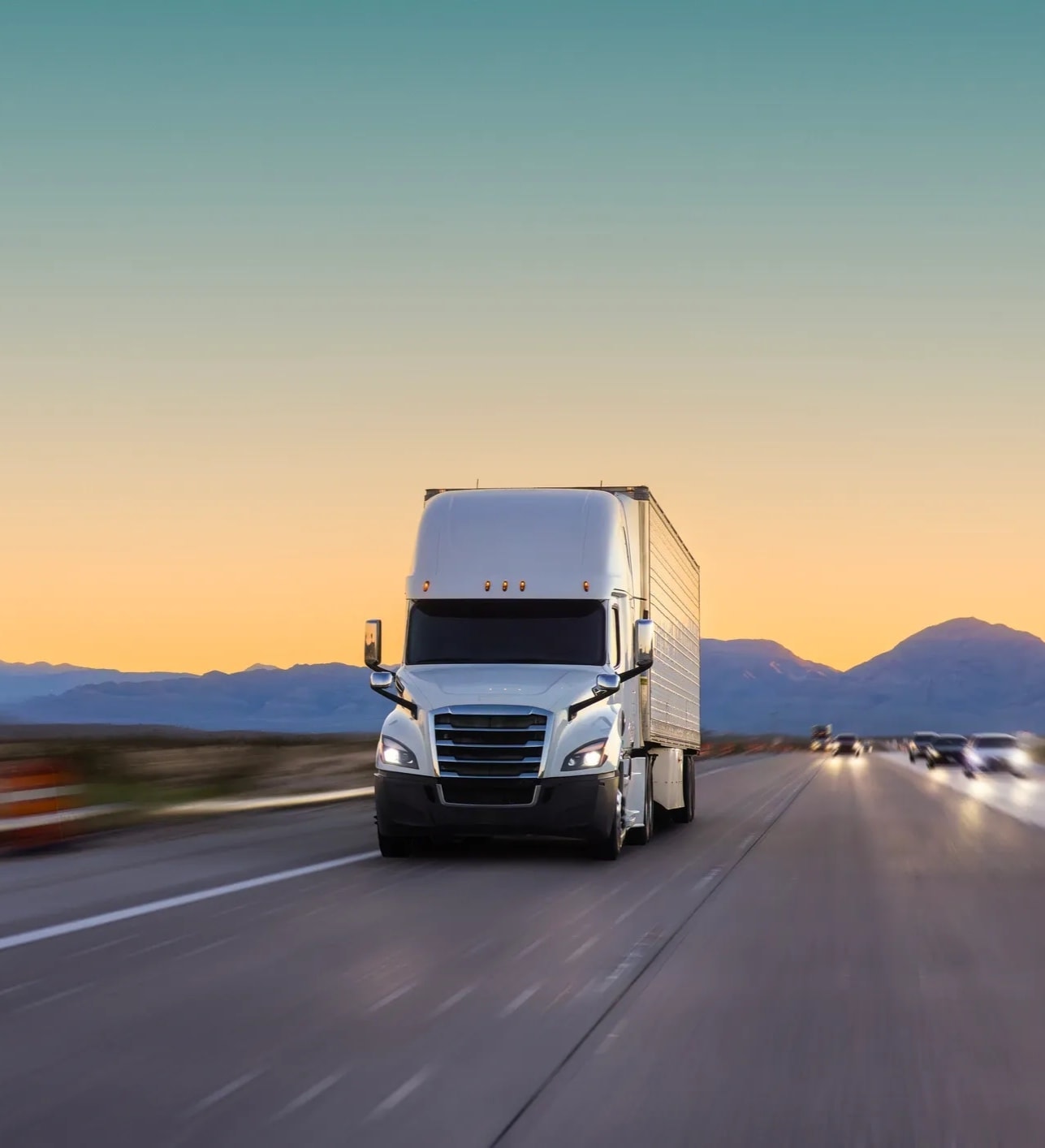 Premium semi truck on highway